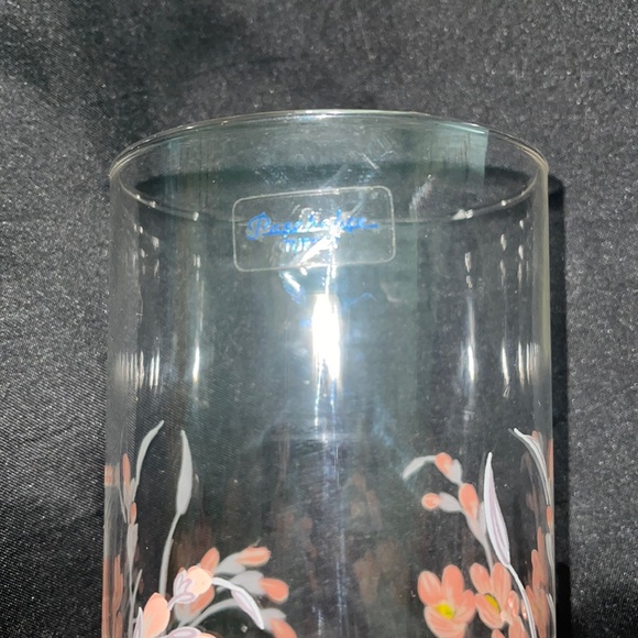 Vase- 1987 Glass Pink Flowers Pasabahce Vase Made In Turkey - Picture 5 of 10